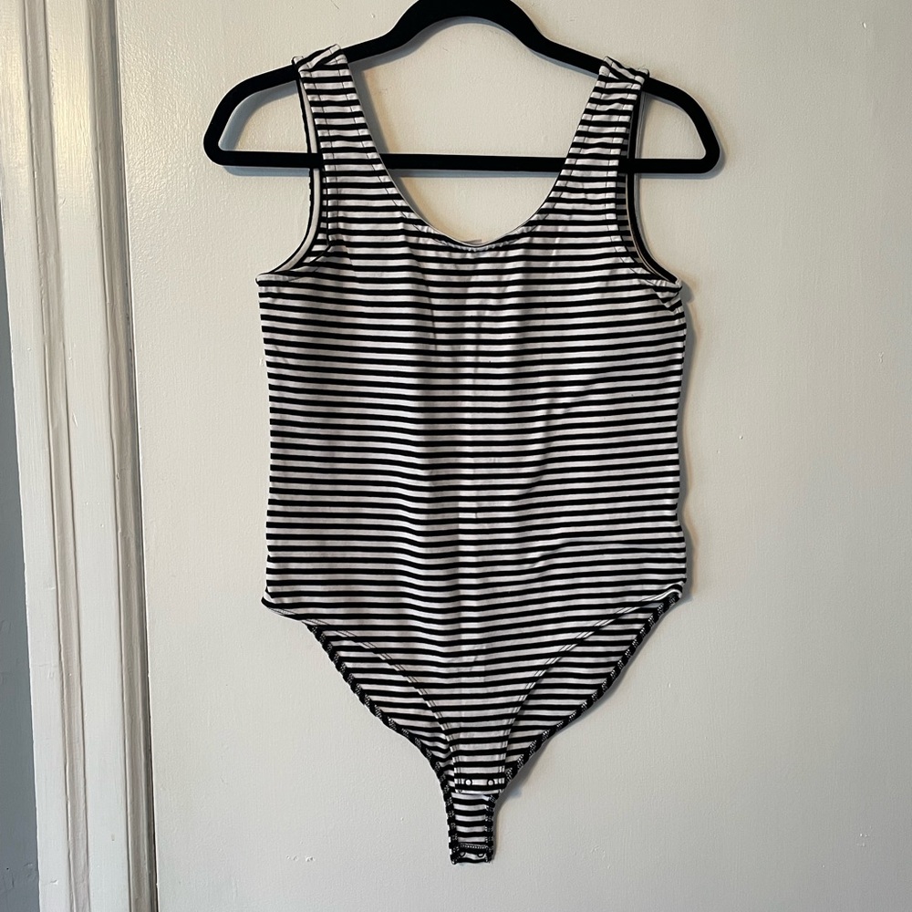 Striped tank bodysuit